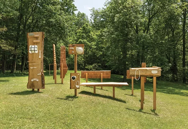 Untitled (Can’t hold onto it), installation at the Al Held Foundation in Boiceville. - PHOTO BY JAKE SMISLOFF