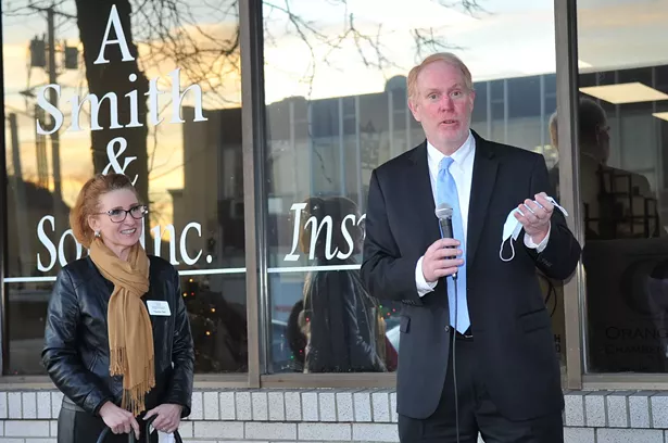 Jack Smith of William A. Smith & Son, Inc. at the recent ribbon cutting for the Chamber's satellite location donated by the Smith agency in Newburgh. - IMAGE COURTESY OF JEREMY LANDOLFA, VISUAL CONCEPTS PHOTOGRAPHY