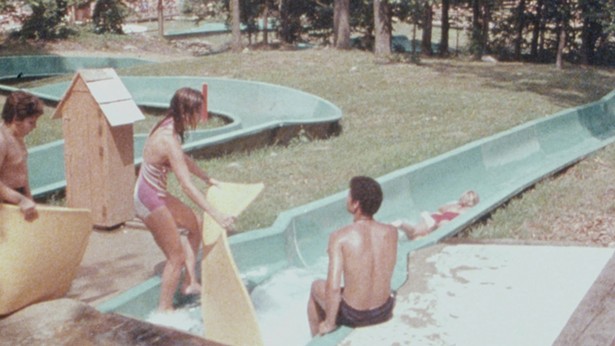 Stills from Class Action Park, a documentary about the infamous Action Park in Vernon, New Jersey, which operated from 1978 to 1996. The film is codirected by Beacon resident Seth Porges.
