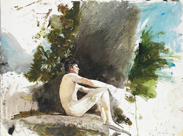 Undercover Study, 1970, Andrew Wyeth. Watercolor on paper. Collection of the Wyeth Foundation for American Art © 2022 Andrew Wyeth/Artists Rights Society (ARS)
