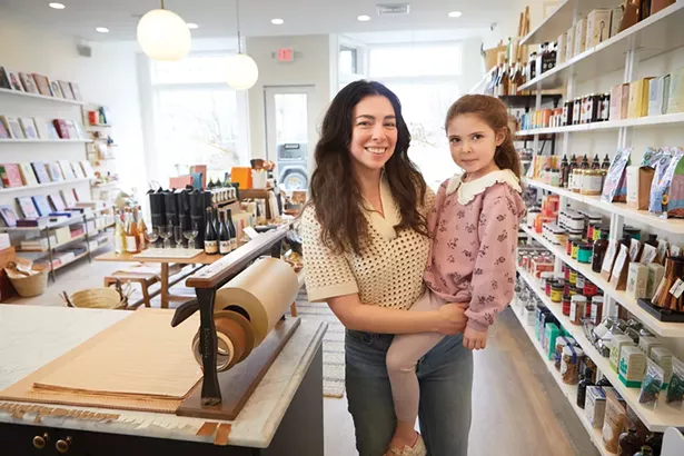 Stella's Fine Market owner Nikki Hayes in-store with her daughter Stella. - DAVID MCINTYRE
