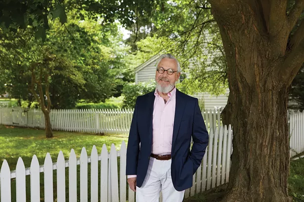 Warwick Mayor Michael Newhard photographed on Main Street outside of Lewis Park. - DAVID MCINTYRE