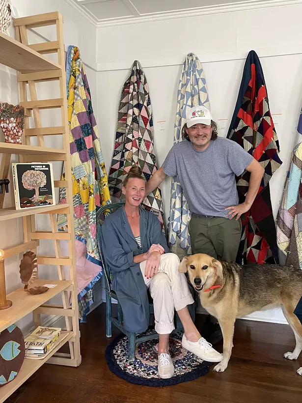 Kristin Coleman, Chad Phillips, and their dog Evie