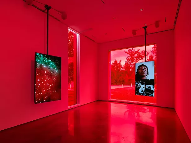 Installation image from Martine Syms: Grio College, June 25 – November 27, 2022. Hessel Museum of Art, Center for Curatorial Studies, Bard College, Annandale-on-Hudson, NY. Photo: Olympia Shannon, 2022.