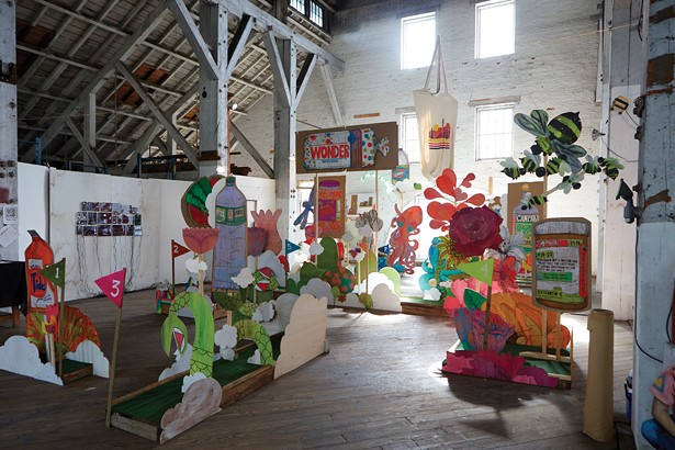 The installation "Secret Project Robot Country Club" at ArtPort Kingston, housed in the historic Cornell Steamboat Building. - DAVID MCINTYRE