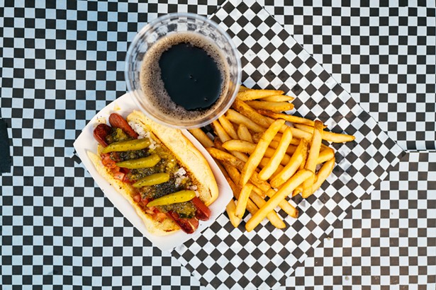 Hickory-smoked, all-beef Hot dog, fries, and a soda. Cherries' food program only launched in August as the new owners built up a team.