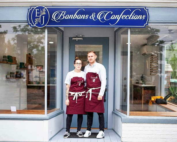 Chefs Emily Kellogg and Pierre Pouplard opened EJ Bonbons & Confections in Woodstock last autumn. - IMAGE COURTESY OF EJ BONBONS & CONFECTIONS