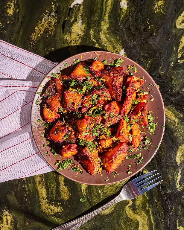 Crispy octopus with potatoes - PHOTO BY MONTGOMERY SHERIDAN