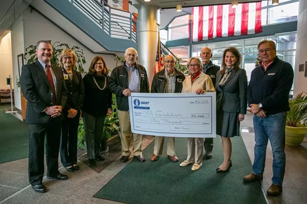 HRBT Foundation provided a $50,000 grant to support the construction of the new Center for Breast Health at Columbia Memorial Health. Pictured above from left to right are Jay P. Cahalan, former President & CEO, CMH; Barbara Klassen, Executive Director, CMH Foundation; HRBT Foundation: Holly Rappleyea, Secretary; Joseph Phelan, Director; Sidney Richter, Treasurer; Marilyn Herrington, Director; Tony Jones, Vice President; Dorothy M. Urschel, current President & CEO, CMH; and Carl Florio, President, HRBT Foundation. - IMAGE COURTESY OF COLUMBIA MEMORIAL HEALTH