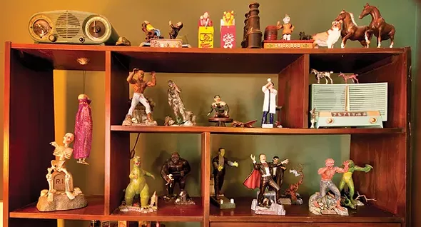 Aurora's model monsters from the 1960s on display in the bedroom. - DEBORAH DEGRAFFENREID
