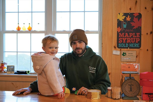 Mark Soukup with daughter Molly at Soukup Farms in Dover Plains. - JOHN GARAY