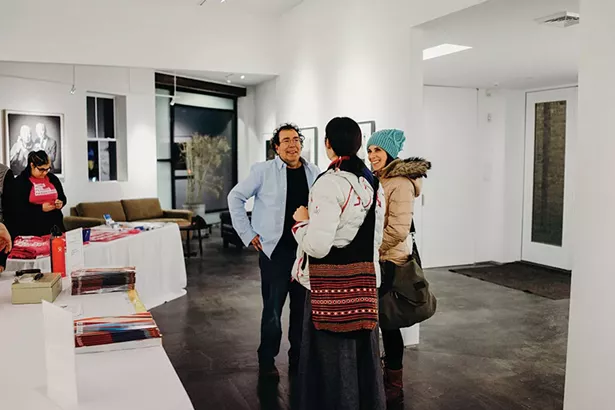 Aaron Rezny welcoming attendees to his studio. - ANNA VICTORIA