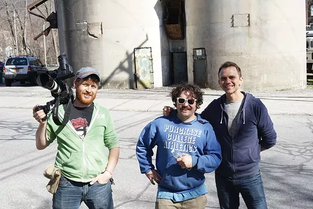 Sergei Krasikov, Ray Roy, and Gabriel Pages shooting a film in Beacon - JOHN GARAY
