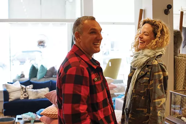 Happy shoppers John LoPresto and Jamee King at Burkelman in Cold Spring - JOHN GARAY