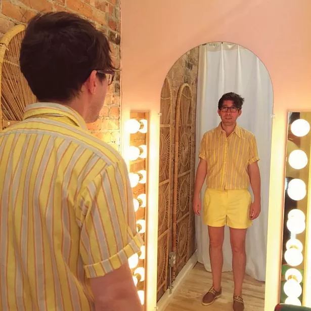 Justin wears a 1960s striped shirt and 1970s cotton shorts, from Lovefield Vintage in Kingston.
