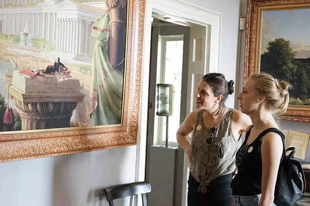 Jamie Gyftakis and Emily Evans at Thomas Cole National Historic Site in Catskill. - JOHN GARAY