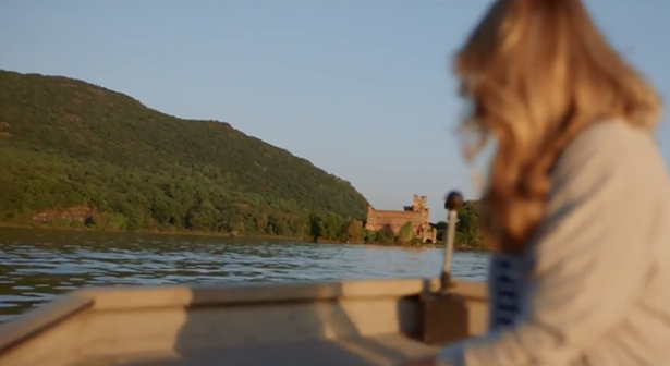 A still from a recent Chase Sapphire ad, starring Jillian Fisher and Bannerman Castle.