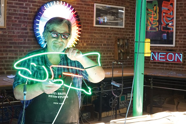 Frank Kmiec at Lite Brite Neon, one of the premier neon studios in the country. - JOHN GARAY