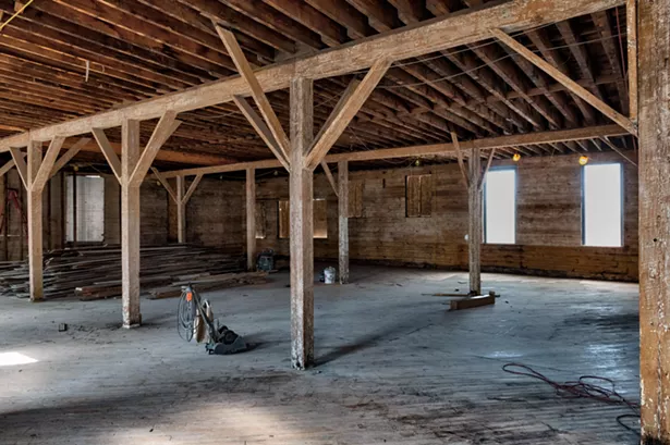 All of the beams and posts were handscraped.