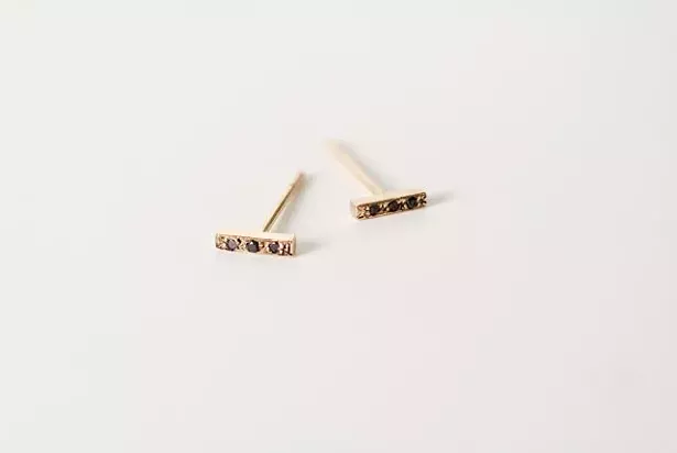 Micro-pave black diamond earrings, Rebecca Peacock