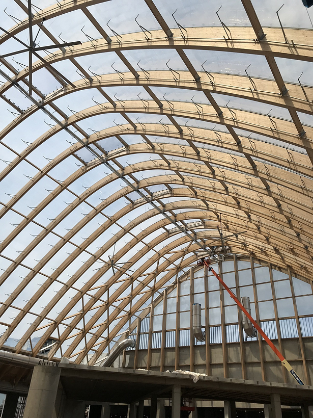 Construction on the Texlon roof is complete.