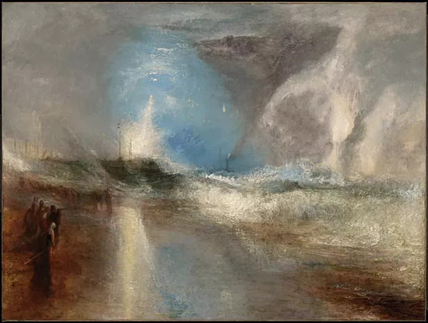 Rockets and Blue Lights (Close at Hand) to Warn Steamboats of Shoal Water, Joseph Mallord William Turner, 1840, oil on canvas, 36 1/4 x 48 1/8 in.