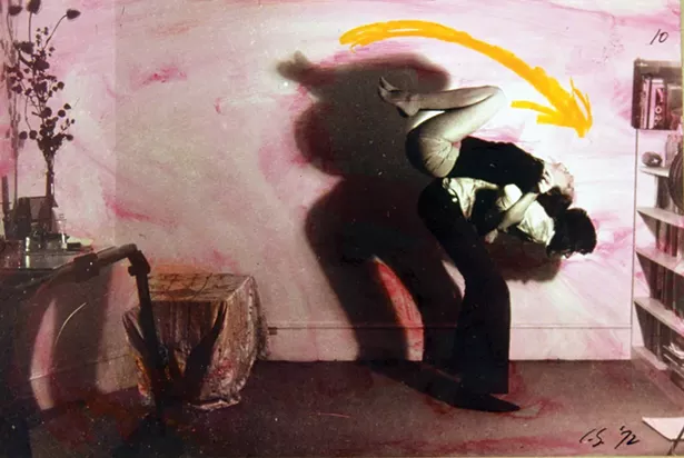 Carolee Schneemann's Aggression for Couples and Exercise for Couples (detail), gelatin-silver prints with hand coloring and collage, 1972.