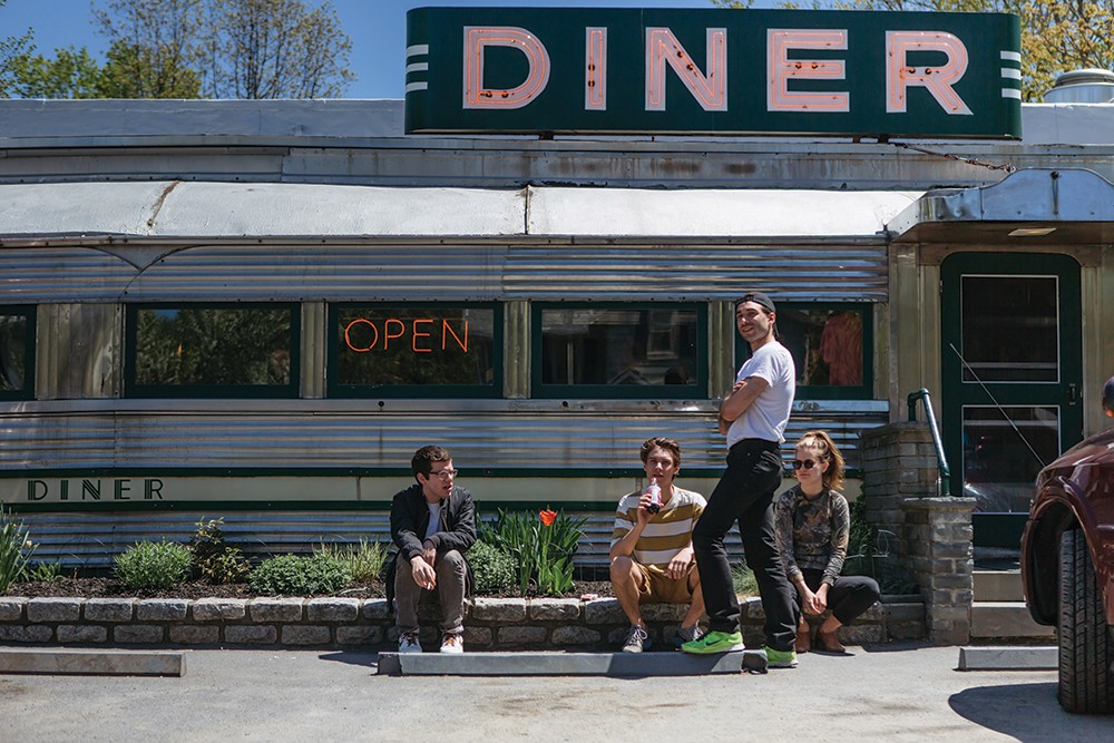 Patrons outside the Historic Village Diner in Red Hook. - PHOTO: TOM EBERHARDT-SMITH