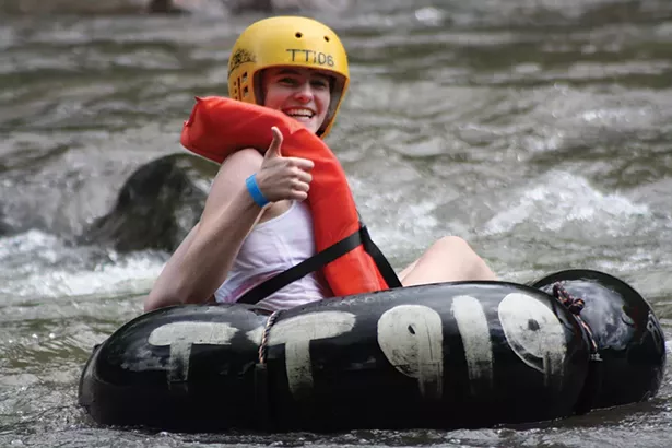 Tube Class II whitewater rapids at Town Tinker Tube Rentals.