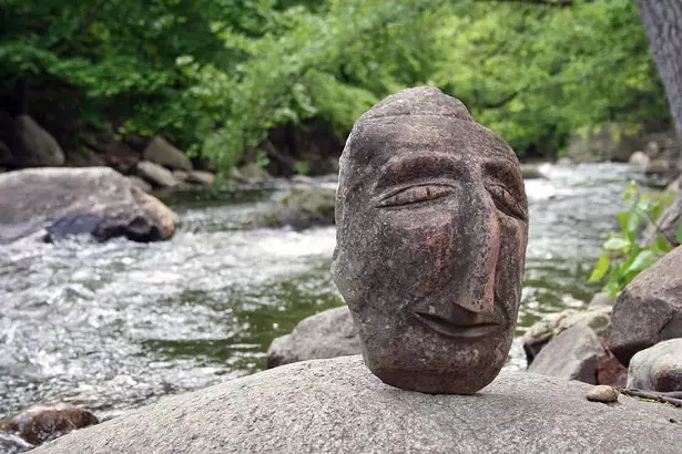 A Ted Ludwiczak piece on the Creekside Sculpture Trail at Garner Arts Center.
