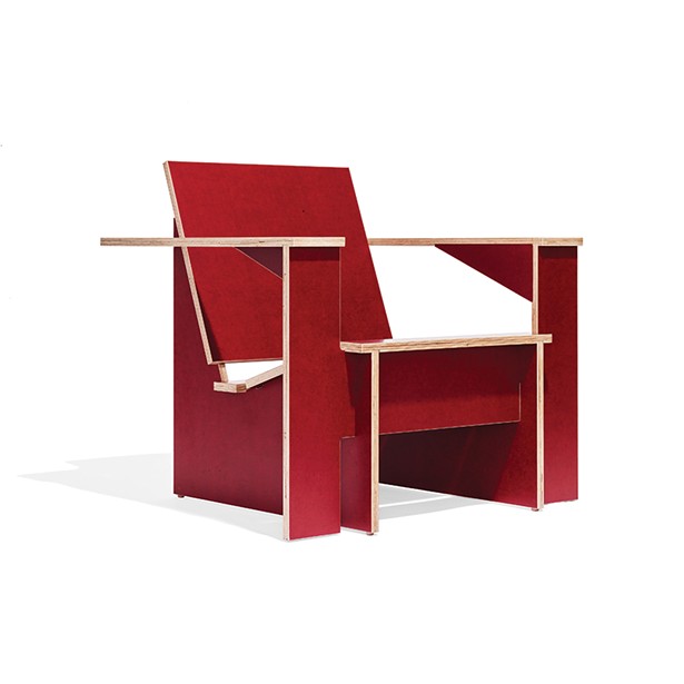 The F2 plywood lounge chair designed by Ken Landauer, owner of FN Furniture. The chair was first produced for the Tang Museum in Saratoga Springs and uses only half a sheet of plywood.