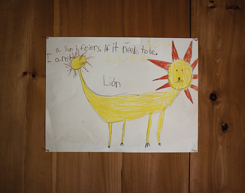 A drawing of a lion by Duncan and Masse’s son, August. - PHOTO: DEBORAH DEGRAFFENREID