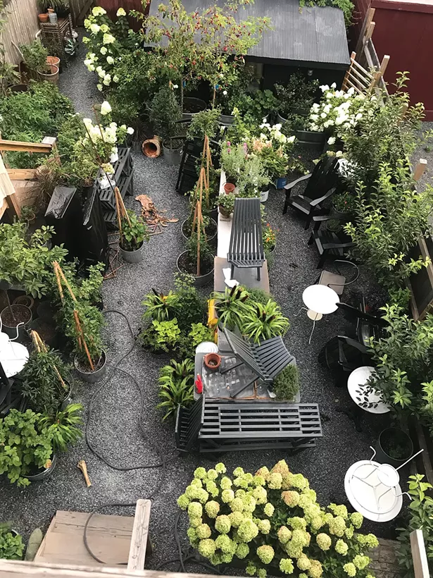 Home/Made’s Byrne and Swenson are in-demand wedding caterers and - floral arrangers. They use the restaurant’s back garden as a prep space.