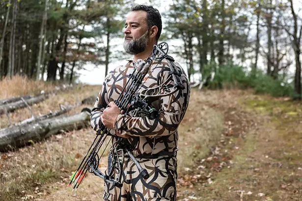 Leon Vehaba, is the farm manager at Poughkeepsie Farm Project and holds a master's degree in sustainable development. He took up hunting because he wanted to be more involved in the production of the meat he consumed. - PHOTO: WINONA BARTON-BALLENTINE