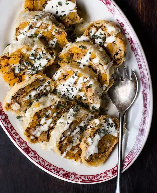 Vegan Butternut Harvest Roll - ALEXANDRA SHYTSMAN, COURTESY OF CATSKILL ANIMAL SANCTUARY