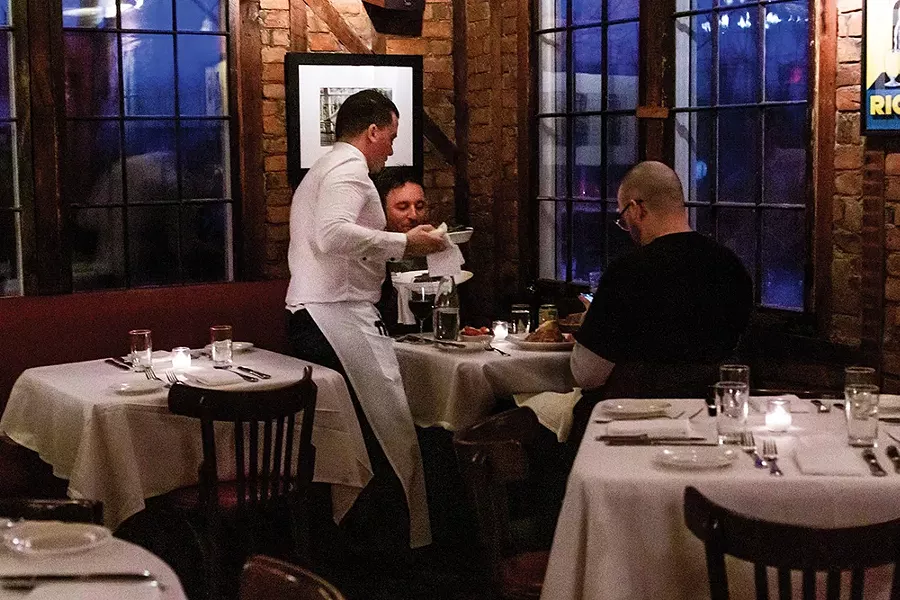 The Red Onion, located on Rt. 212 between Woodstock and Saugerties, has served innovative farm-to-table cuisine in a fancy farmhouse setting for nearly 20 years. - PHOTO BY ANNA SIROTA