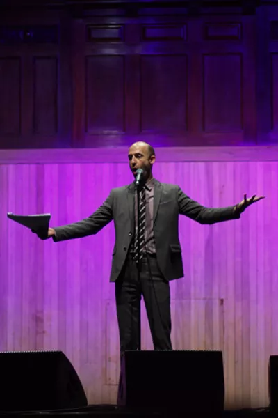 Cecil Baldwin as Cecil Palmer in the live Welcome to Night Vale episode "The Investigators". - PHOTO BY SCEPTRE COURTESY OF WIKIPEDIA, CC BY-SA 4.0