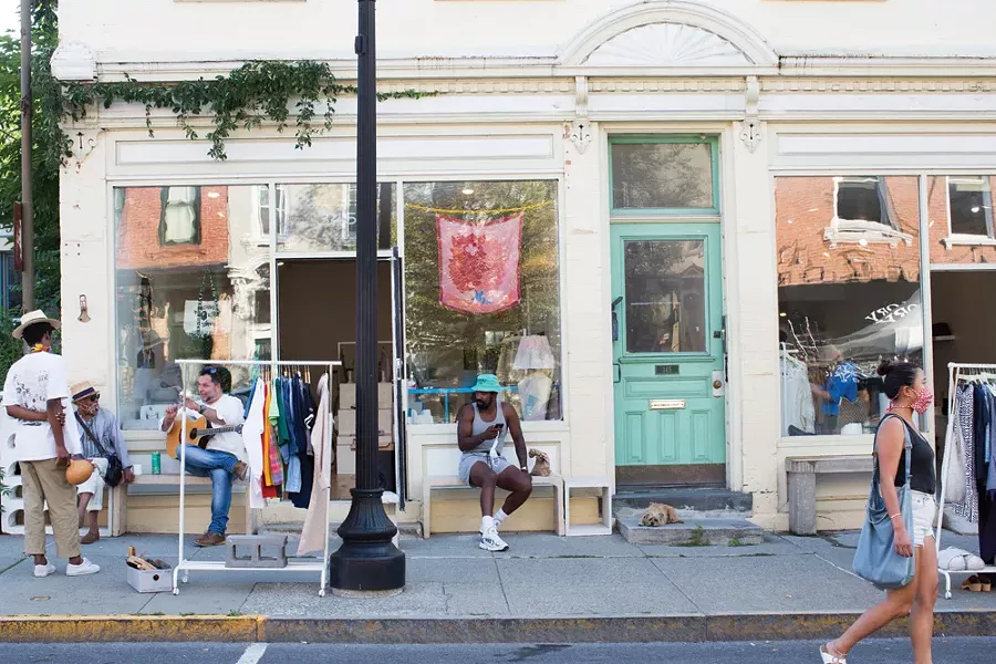 The scene outside of the new Warren Street shop, Bontleng, nextdoor to Nina Z. - PHOTO BY ANGELINA DREEM