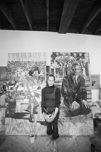 Artist Charlotta Janssen with her entry for "Jewel the Wound" - PHOTO BY SHANNON GREER