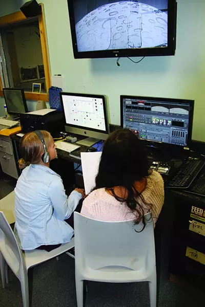 Woodstock Day School students in filmmaking classes. Several WDS student films were featured in the 2015 Woodstock Film Festival.