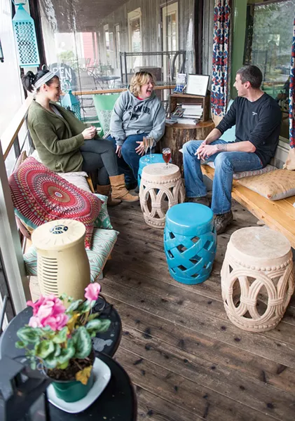 The back porch at Jar'd wine bar at the Water Street Market. - CHRISTINE ASHBURN