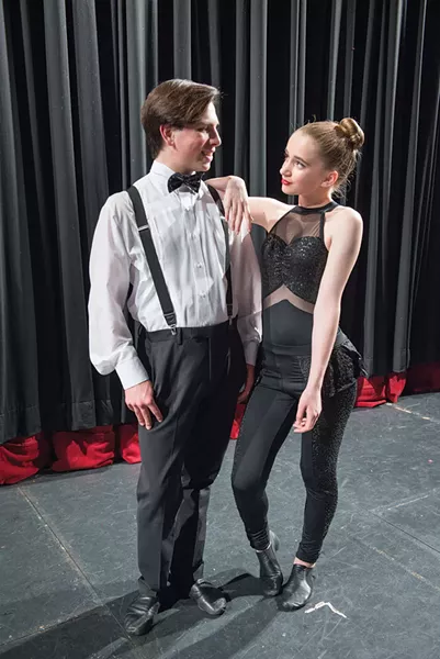 Antony Savino and Alexandria Thurtle backstage at Sugar Loaf Performing Arts Academy. - CHRISTINE ASHBURN