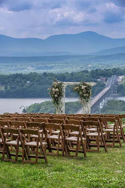 A wedding planned by Cathy's Elegant Events at Olana State Historic Site. Photo by Molinski Photography