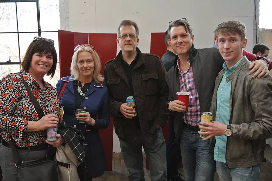 Executive Director of Safe Harbors of the Hudson Lisa Silverstone, Chronogram Account Executive Anne Wygal, Eric Jarmann, Robert Grunnah of Newburgh city living, real estate broker Cameron McFadden. - JOHN GARAY