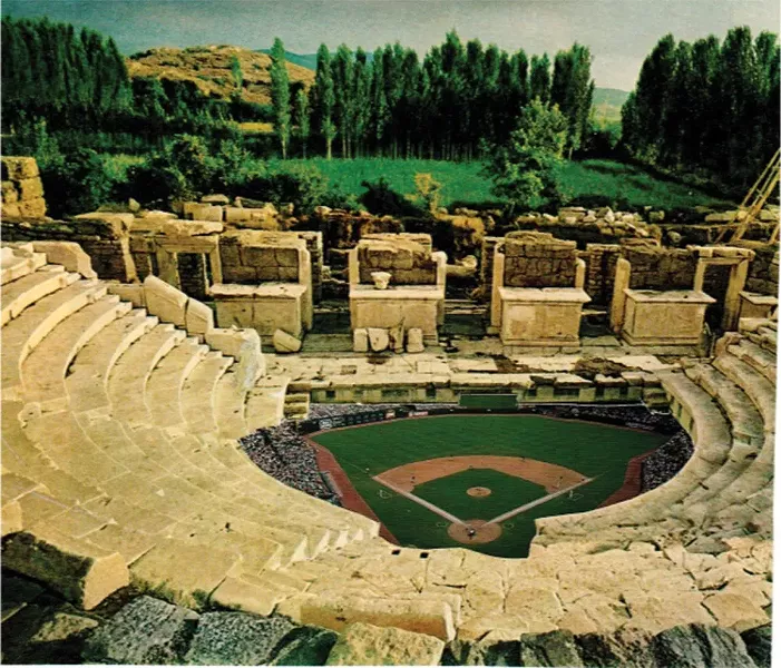 The Delphi Dolphins (later the Delphi Dodgers) played in this stadium throughout the Age of Classical Myth. One of the most memorable moments in the history of this park occured when Phobeus "Big Papi" Apollo threw a pitch that got away from him and killed the star slugger of the Oracles, Ty Python. - MIKHAIL HOROWITZ