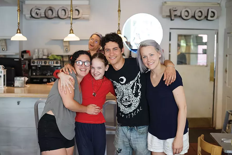 Kylla, True, Jordan, Lauren and Michael at the Garden Cafe in Woodstock. - JOHN GARAY