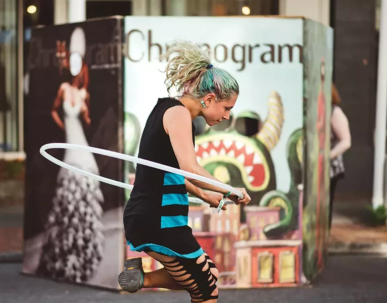Street performer Lia Simone.