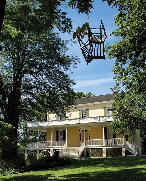 An installation view of Homecoming, Kiki Smith, cast aluminum with gold leaf, 2012 - “Kiki Smith/From the Creek” will be at the Thomas Cole House in Catskill through October 29.