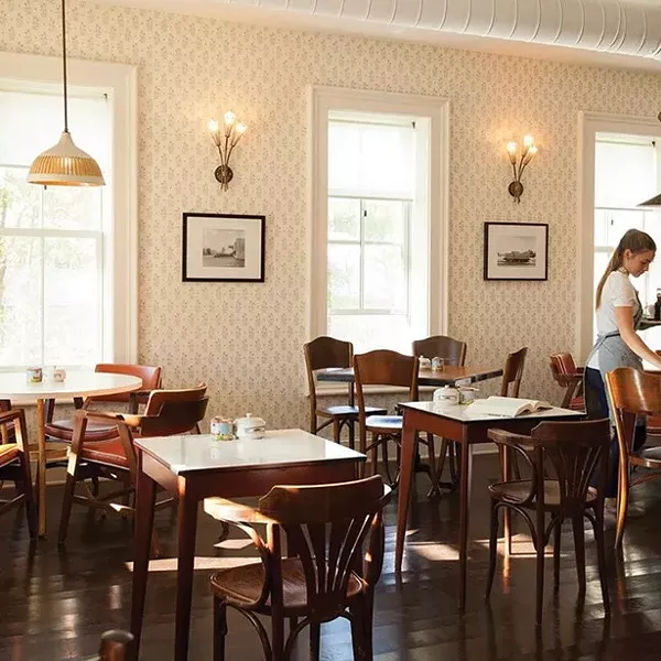 The dining room at the Bartlett House Cafe in Ghent.