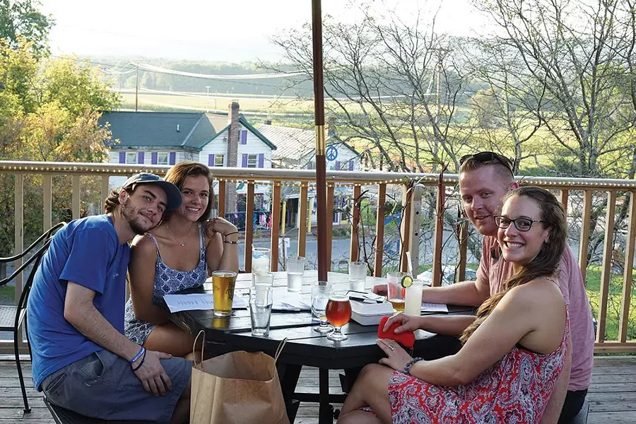 Rachel Buonfort, Charlie Versen, Antoinette Buonfort, and Tim Kelly at The Parish Restaurant - JOHN GARAY